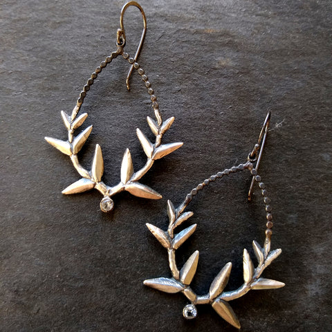 Handmade Silver Wreath Earrings