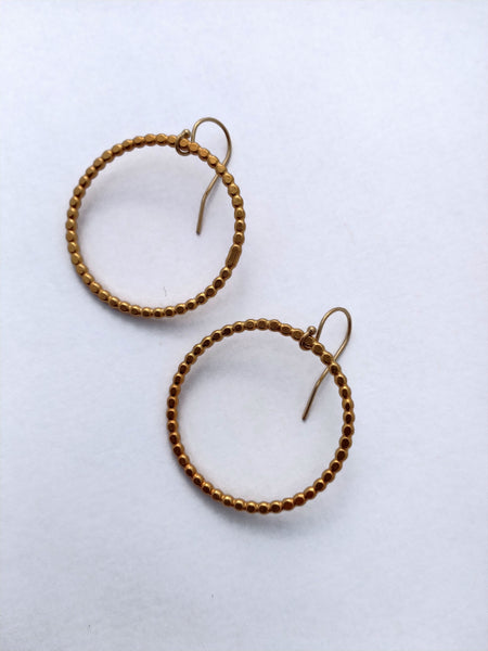 Gold Vermeil Dotted Circle Earrings