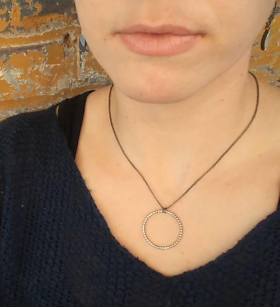 Handmade Sterling Silver Dotted Circle Necklace