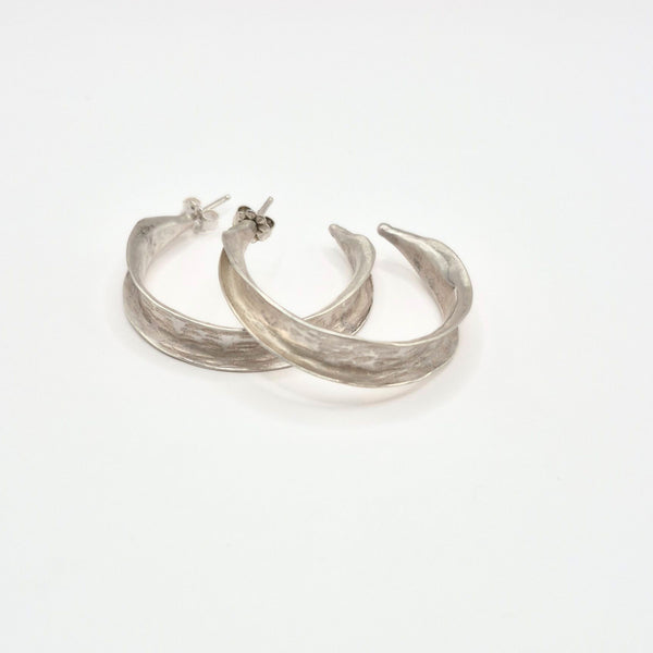 Handmade Hammered Hoop Earrings