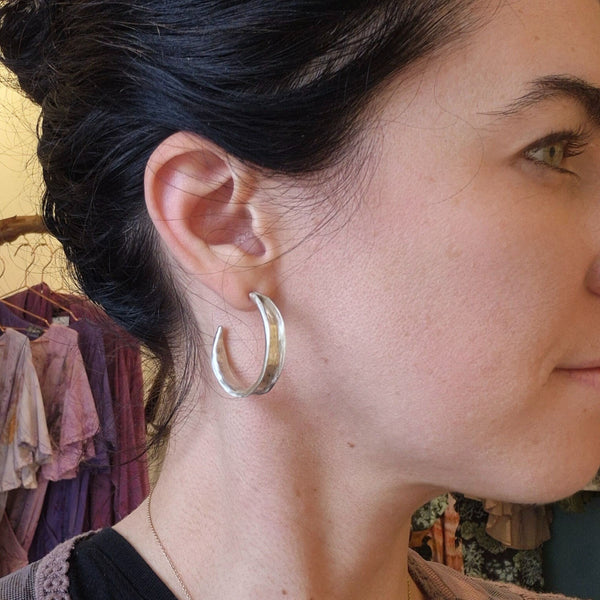Handmade Hammered Hoop Earrings