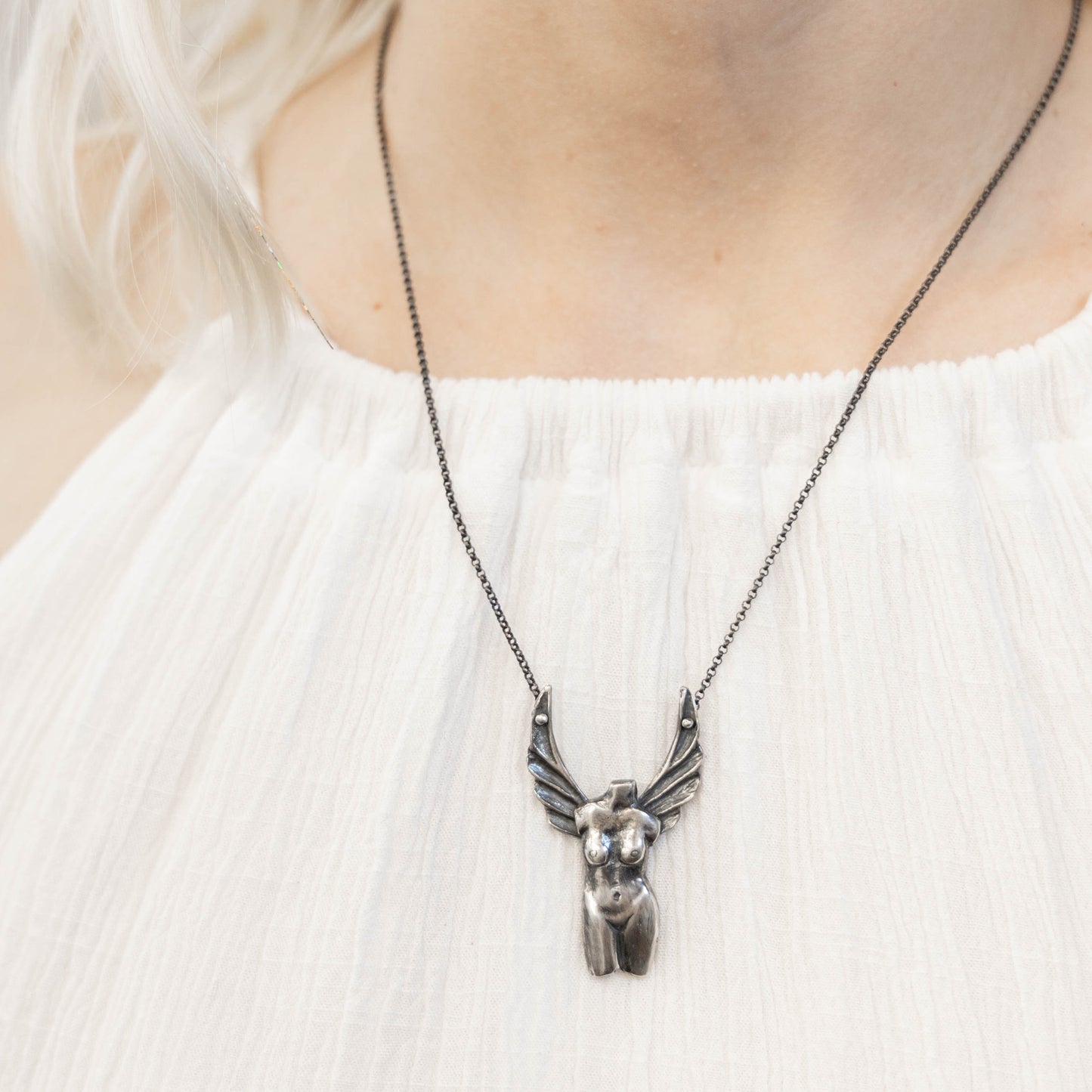 Handmade Winged Venus Necklace
