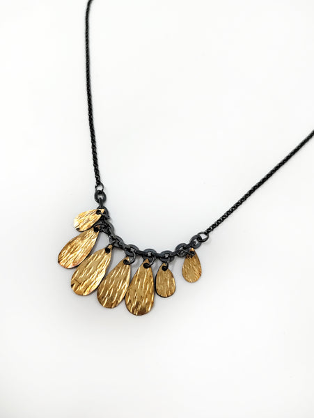 Golden Drop Cluster Necklace