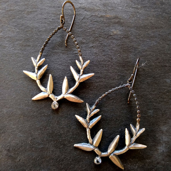 Handmade Silver Wreath Earrings