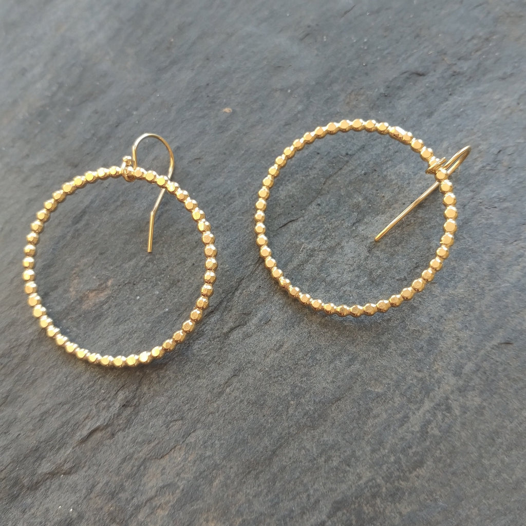 Gold Vermeil Dotted Circle Earrings