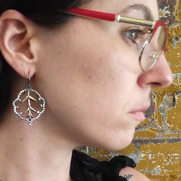 Lacy Cloud Earrings with Deep Roots