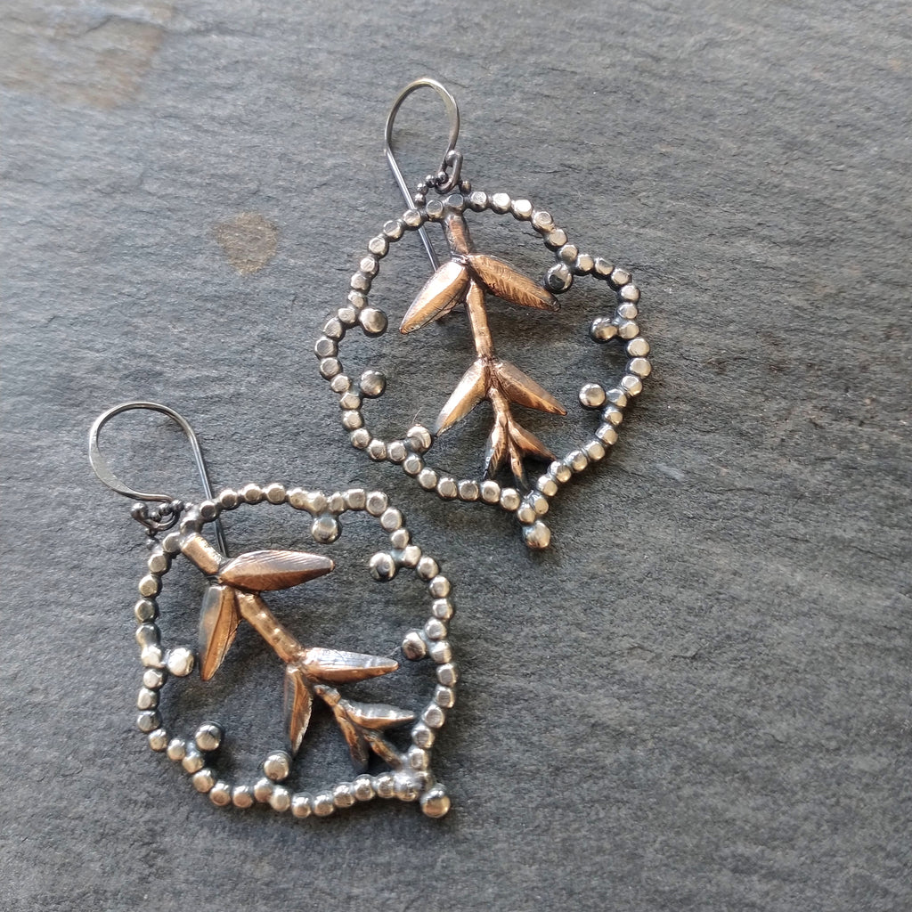 Lacy Cloud Earrings with Deep Roots