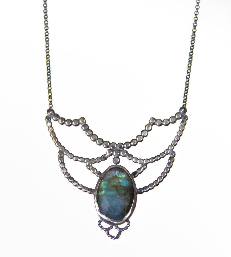 Victorian Inspired Labradorite Lacy Necklace