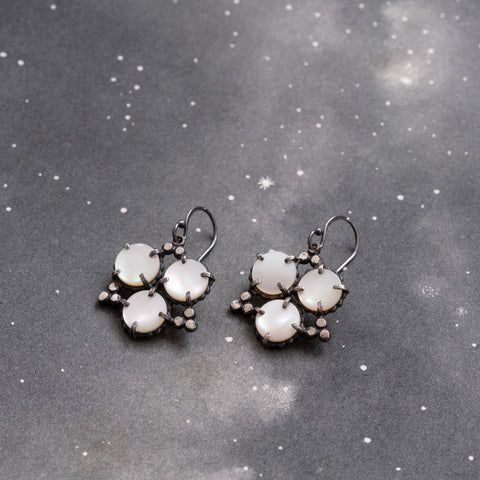 Handmade Geometric Pearl Star Earrings